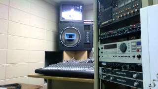 Workng in audio room