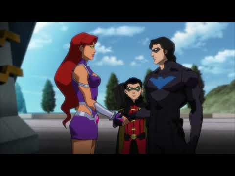 Justice League vs. Teen Titans(2016) - Damien Meets the Teen Titans Scene