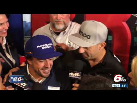 IndyCar driver Tony Kanaan interviews Fernando Alonso