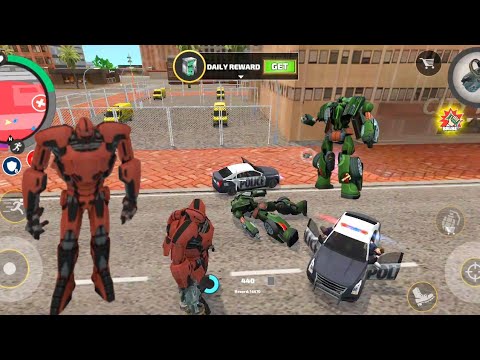 ROPE HERO VICE TOWN (TRANSFORMER ROBOT BALL FIGHT GREEN ROBOT CARS) ROBOT FIGHT - ANDROID GAMEPLAY