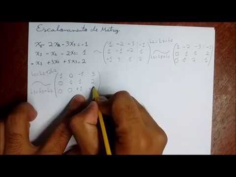 Algebra Linear - Escalonamento de Sistemas Lineares - Exercicio Resolvido 1