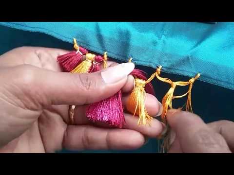 How to make Tri color saree kuchu ,How to make silk thread saree kuchu ,saree kuchu design#16 Video