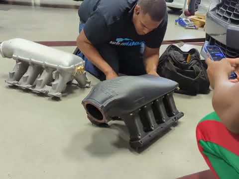 Rapid3D 3D Printed Carbon Polymer Intake Manifold Vs Holley High Ram