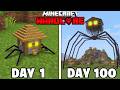 I Survived 100 Days As HOUSE HEAD In Minecraft
