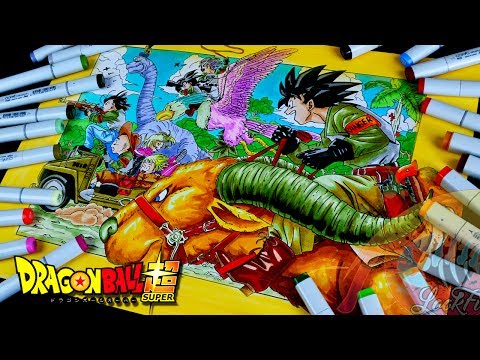 Drawing - Goku | Vegeta | Trunks | Son Goten | Krilin - Dragon Ball Super / Lookfishart Video