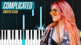 Dimitri Vegas Like Mike  - &quot;Complicated&quot; Piano Tutorial - Chords - How To Play - Cover