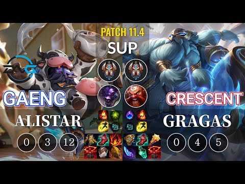 DFM Gaeng Alistar vs Crescent Gragas Sup - KR Patch 11.4