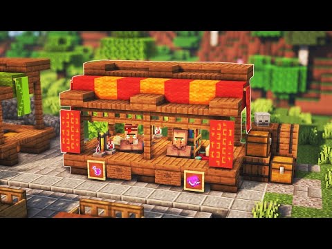 How to Build a Minecraft Market Stand Tutorial - Minecraft Market Stall for Villagers Tutorial