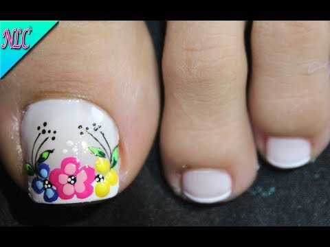 DISEÑO DE FLOR PARA PIES FÁCIL DE HACER PRINCIPIANTES – FLOWERS NAIL ART – NLC