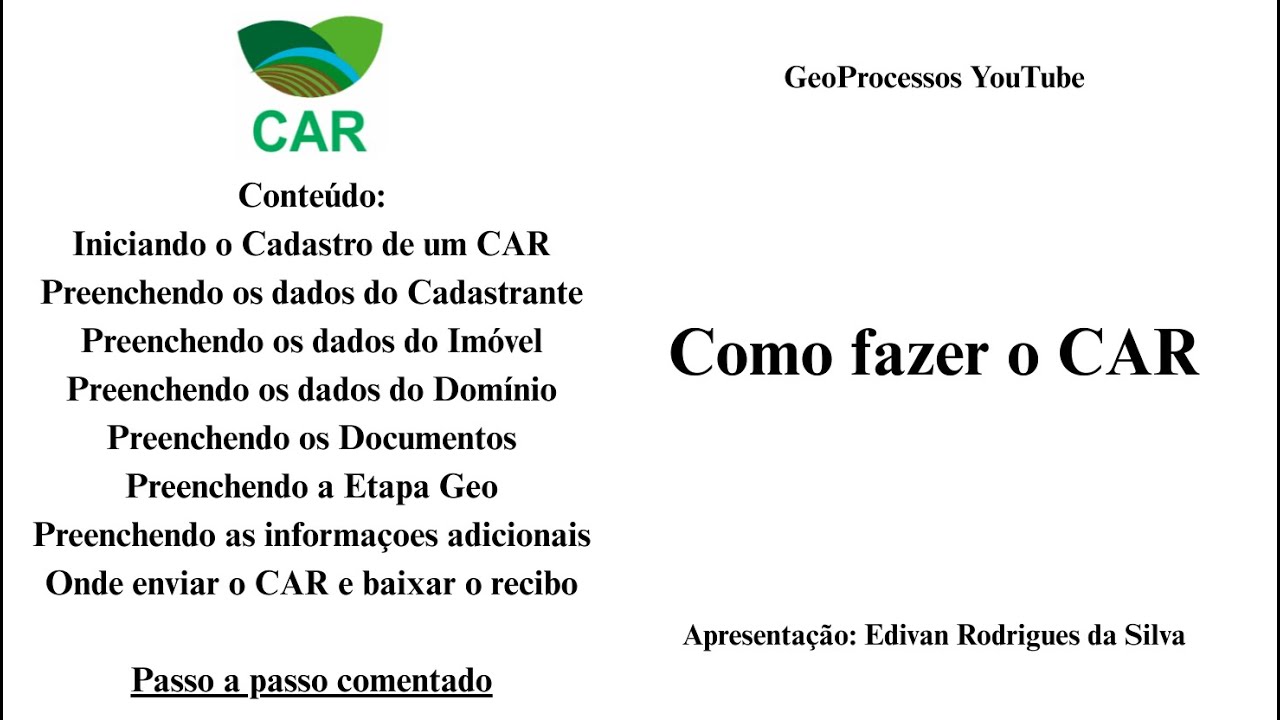 Passo a Passo de como fazer/criar o CAR e emitir o Recibo | Curso Básico de Cadastro Ambiental Rural