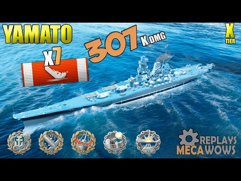BatteShip Yamato 7 Kills & 307K Damage | World of Warships Gameplay Replay