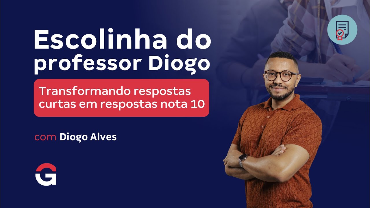 Escolinha do Professor Diogo | Transformando respostas curtas em respostas nota 10!