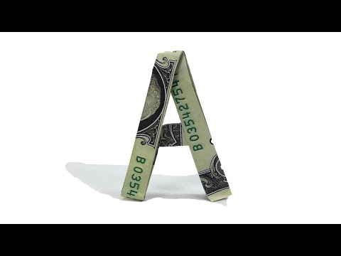 Money Origami  Letter A Alphabet Tutorial - Fold a Letter A Alphabet from Dollar Note