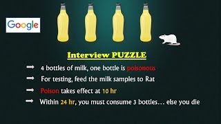 Google Interview Puzzle | Poisonous Milk Bottle | Simple yet Tricky