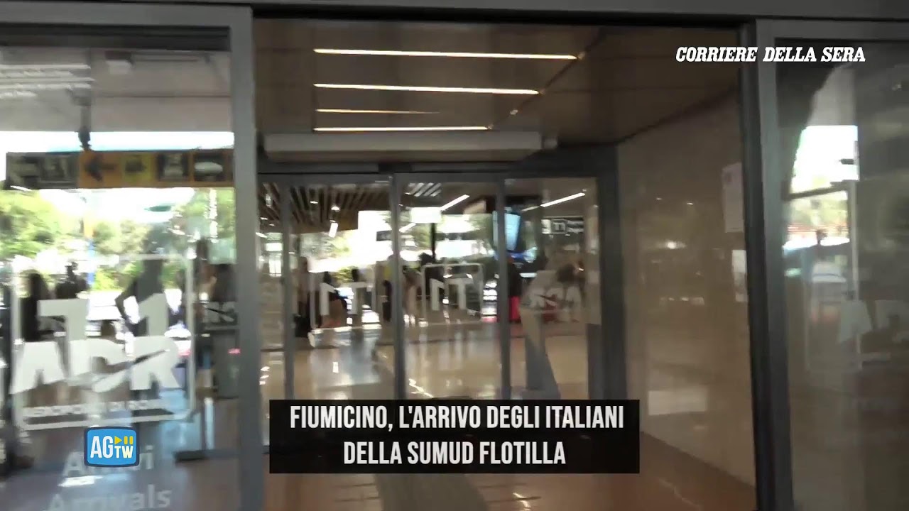 Fiumicino, arrivo degli italiani della Sumud Flotilla