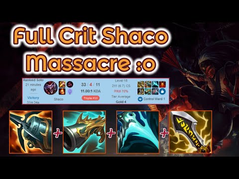 Full Oneshot Shaco Jungle 33 Kills Massacre [League of Legends] Full Gameplay - Infernal Shaco