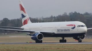 *Amazing Sound!* British Airways Boeing 767-300ER Landing & Takeoff at Edinburgh Airport