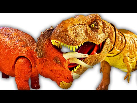 NEW T REX vs Triceratops Dinosaur Battle! Jurassic World Dinosaurs Fight Ankylosaurus Dinos & More