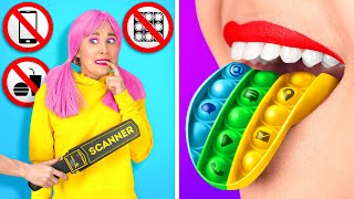 FUN WAYS TO SNEAK ANYTHING ANYWHERE || DIY Crazy Sneaky Tricks And Tips By 123 GO Like!
