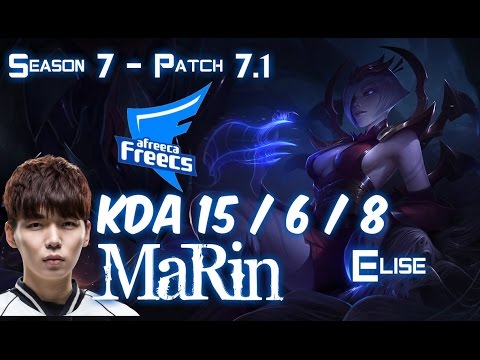 AFs MaRin ELISE vs LEE SIN Jungle - Patch 7.1 KR Ranked