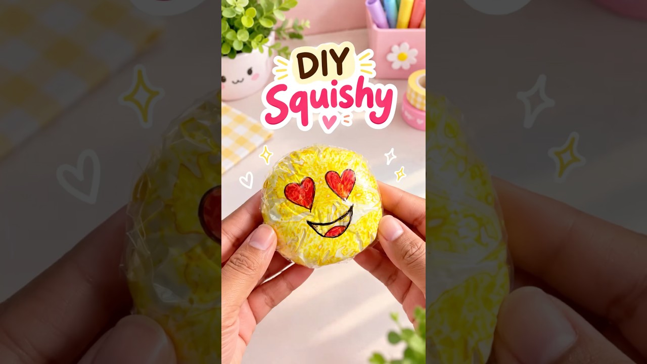 How to make easy squishy😍✨|DIY squishy|emoji squishy|It’s me Hana#squishy#diy#crafts#shorts
