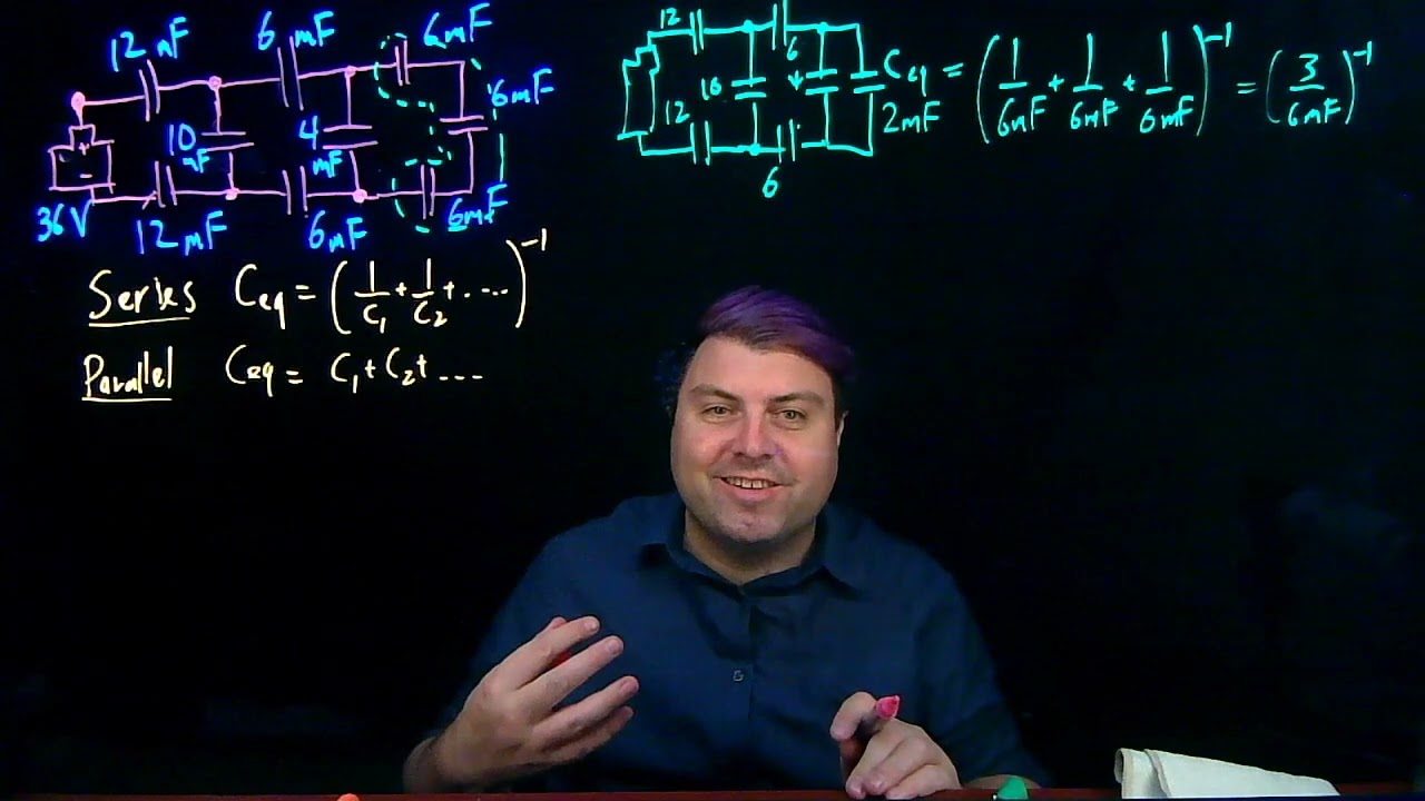 Solved Problem: Equivalent Capacitance (9 Capacitors)