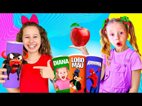Valentina and Nastya eat fruits and vegetables and become superheroes – Playtime with Magic Chips
