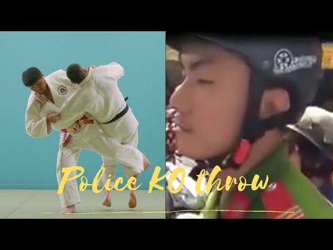 Vietnamese cop KOs man with Judo throw (take care of your Uke)