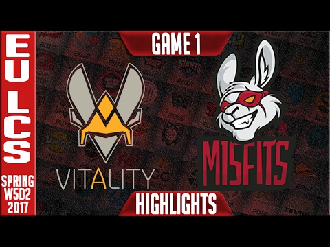 Vitality vs Misfits Game 1 Highlights - EU LCS W5D2 Spring 2017 - VIT vs MSF G1