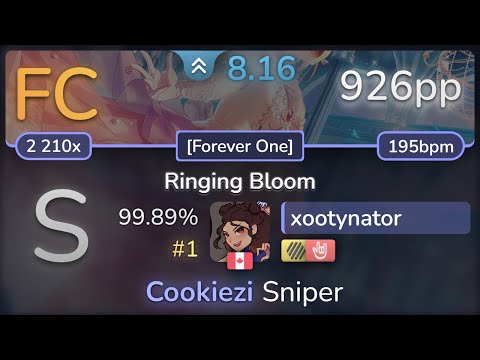 8.2⭐ xootynator | Roselia - Ringing Bloom [Forever One] +HDHR 99.89% (#1 926pp FC) - osu!