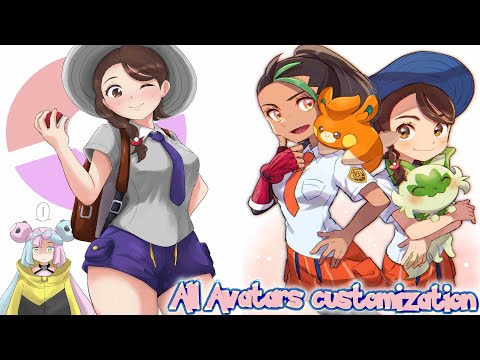 All Avatars customization of Florian and Juliana the main protagonists in Pokémon Scarlet and Violet