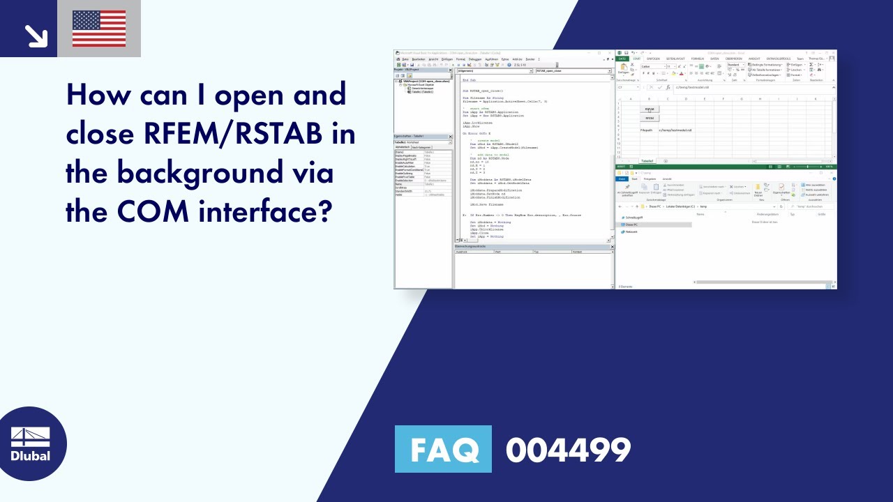 [EN] FAQ 004499 | How can I open and close RFEM/RSTAB in the background via the COM...