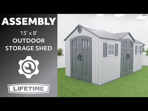 Lifetime 15 x 8 ft Dual-Entry Outdoor Storage Shed