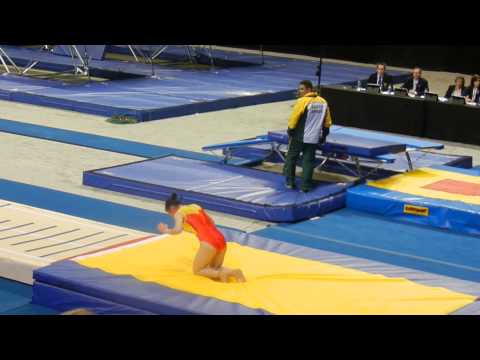 2014 Worlds Tumbling Yujie Yang CHN 2nd pass Prelims Women