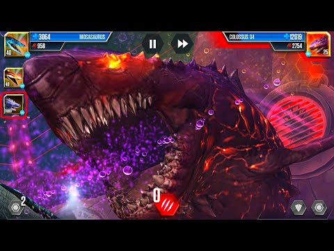 MEGALODON LV 999 VS COLOSSUS 04 LV 999 | JURASSIC WORLD THE GAME