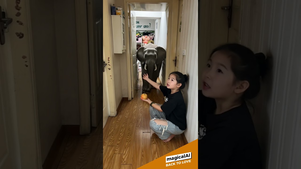 Summon a giant grey elephant #elephant #elephantvideo  #ai #aiart #funny  #aivideo #pets #shortvideo