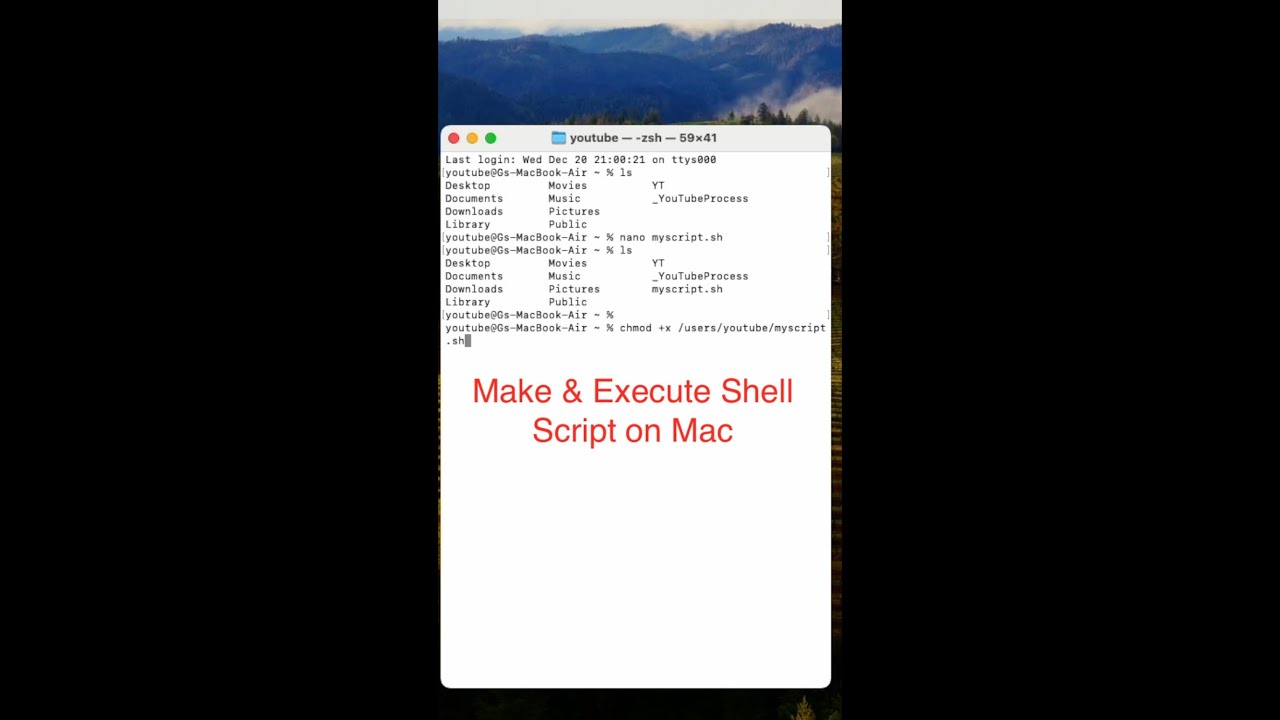 Make and Execute Shell Script File Mac