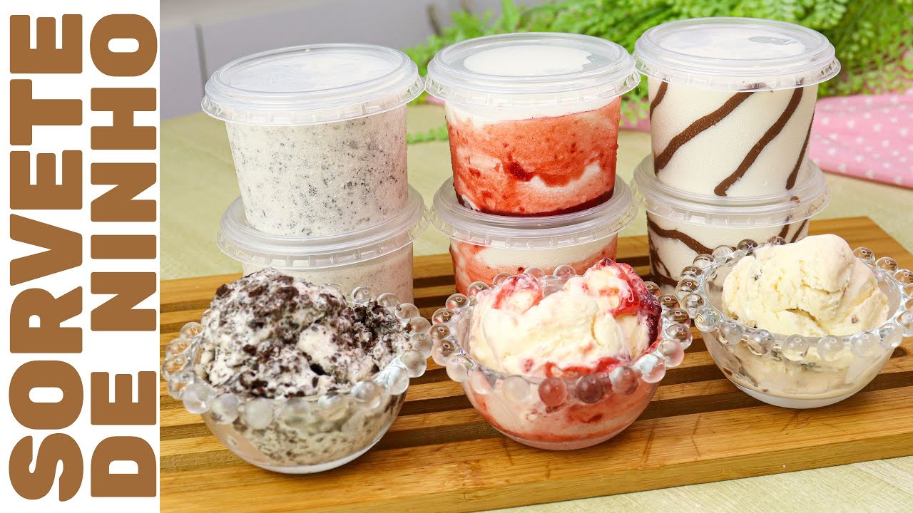 COM 1 LITRO DE LEITE FIZ 6 LITROS DE SORVETE! | 3 sabores com apenas uma base! | Delicioso e prático
