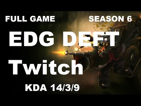 EDG DEFT - Twitch vs Ezreal - ADC - Full Game [Apr 4 2016]