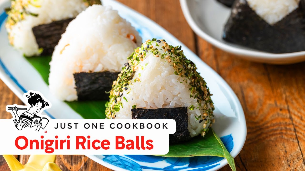 Japanese Onigiri (Rice Balls) with Various Fillings