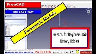 FreeCAD for Beginners #50 Battery Holder Parametric Model #freecad #makers #cad #design