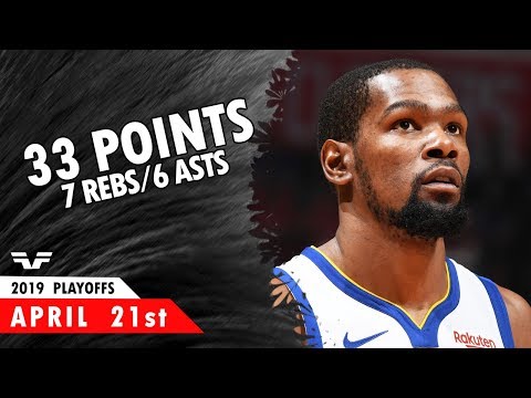 Kevin Durant - WCR1 Game 4 - 2019 NBA Playoffs - Warriors vs Clippers - 33 Pts, 7 Rebs, 6 Asts