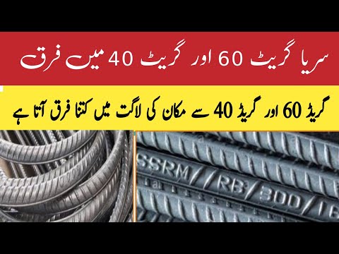comparison between grade 40 and grade 60 steel | grade 40 steel and grade 60 steel bars | steel