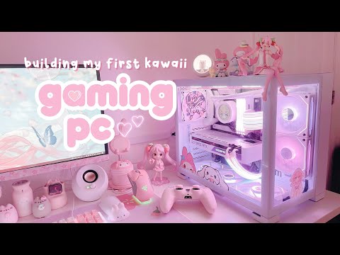 building my first gaming pc 🌸 pink and white aesthetic, $1800+, rtx 3070, o11 dynamic mini