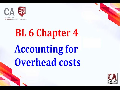 BL 6 Chapter 4 Accounting for Overhead costs   Part 1
