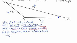 Using the Law of Cosines (SSS) to find an angle