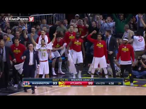 Paul Millsap Hits a Circus Shot | Wizards vs Hawks | Game 4 | April 24, 2017 | 2017 NBA Playoffs