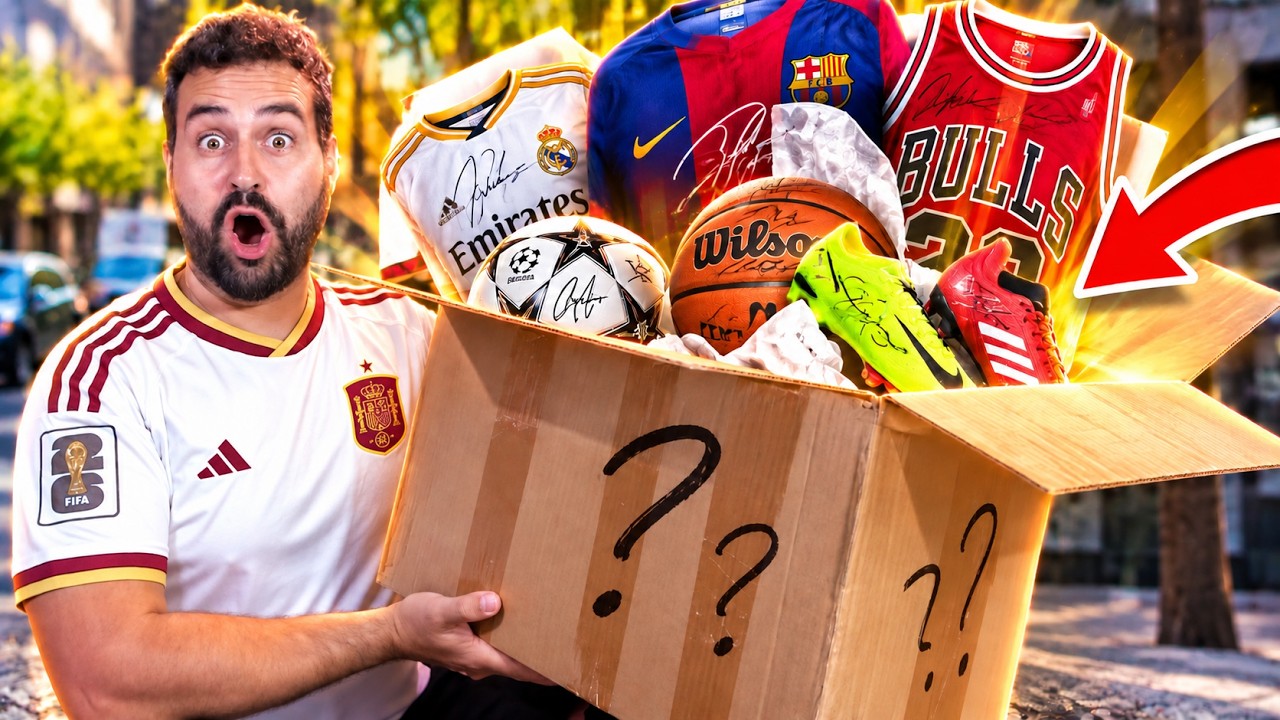 Me ENVÍAN una CAJA con OBJETOS FIRMADOS por los MEJORES DEPORTISTAS del MUNDO *MESSI, RONALDO...*