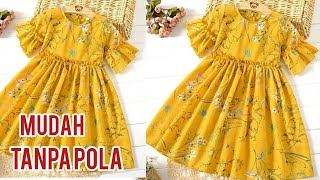 Download lagu Baby frock cutting and stitching How to sew a girl's dress WITHOUTaPATTERN for beginner seamstresses mp3
