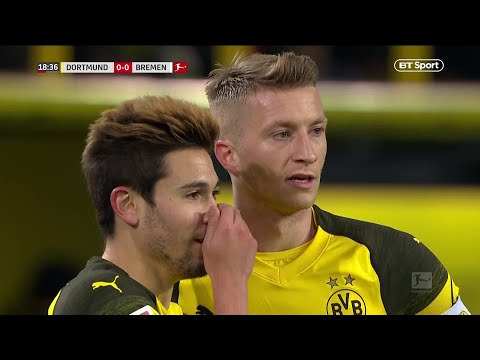 Dortmund score with one of the best worked free-kicks of 2018!